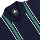 Edwin Club Stripes Polo LS Jersey Maritime Blue Longsleeves Close-up | Overkill