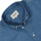Carhartt WIP L/S Weldon Shirt Blue Shirts Close-up | Overkill