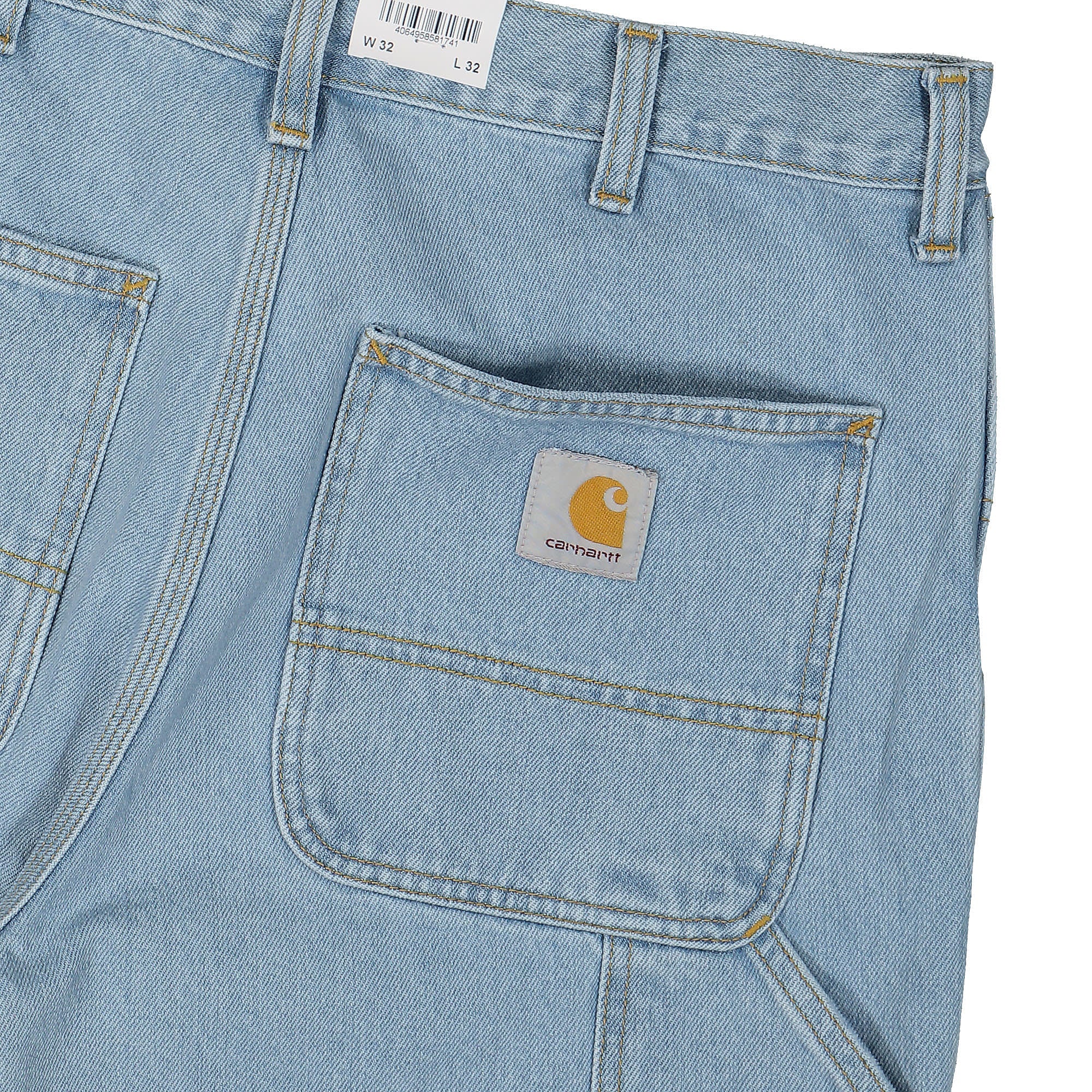 Carhartt WIP Single Knee Pant Smith Blue Heavy Stone Bleached Jeans Detail view 1 | Overkill
