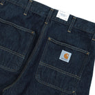 Carhartt WIP Single Knee Short Blue Rinsed Shorts I032026.01.02.00 Detail View 2 | Overkill
