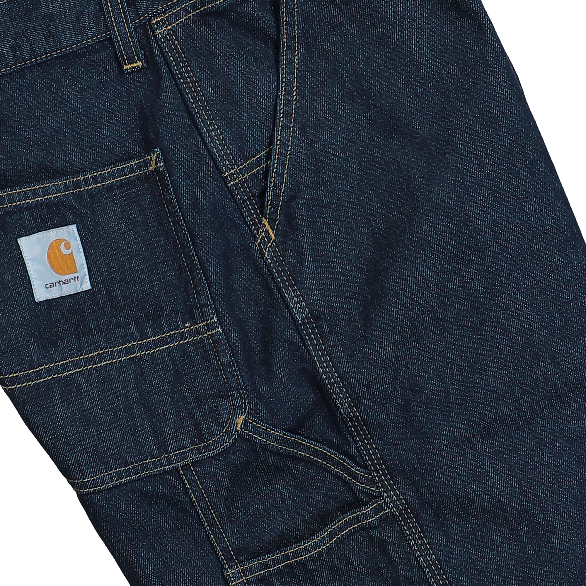 Carhartt WIP Single Knee Short Blue Rinsed Shorts I032026.01.02.00 Detail View 3 | Overkill
