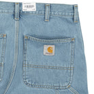 Carhartt WIP Single Knee Short Smith Blue Heavy Stone Bleached Shorts Detail view 1 | Overkill
