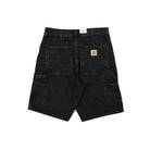 Carhartt WIP Single Knee Short Smith Black Stone Washed Shorts Material | Overkill