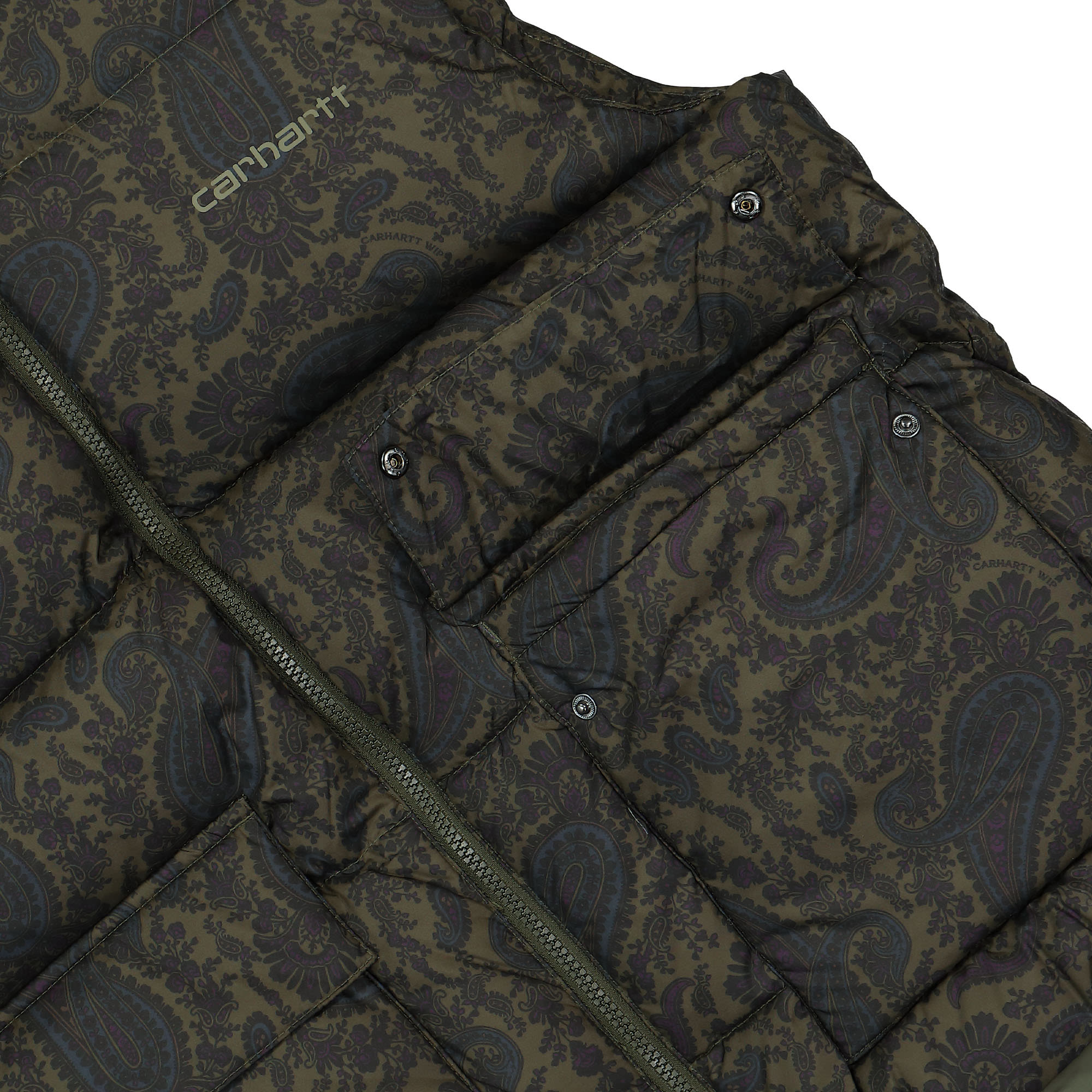 Carhartt WIP Springfield Vest Paisley Print, Plant / Black Vests Detailfoto | Overkill