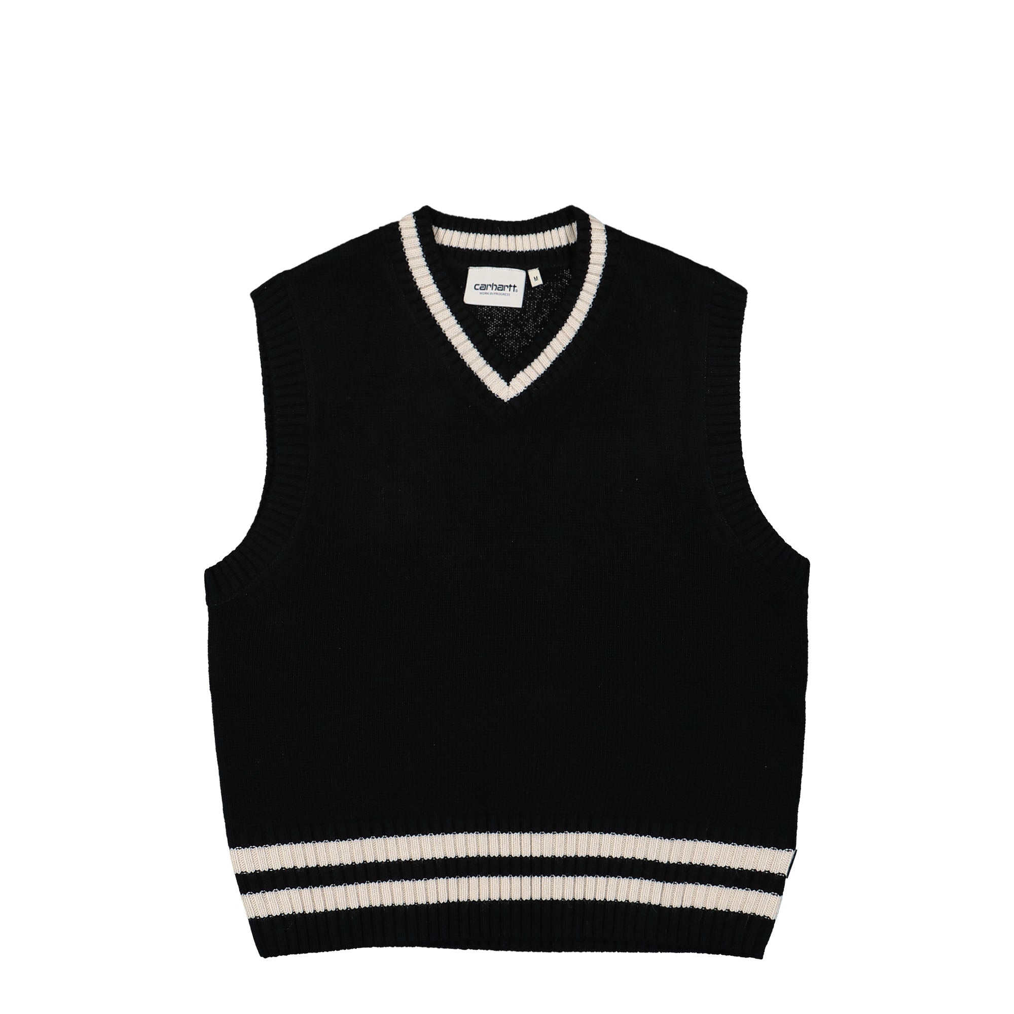 Carhartt WIP W Stanford Vest Sweater Black / Salt Sweater Vests I032284.1T8.XX.03 | Overkill