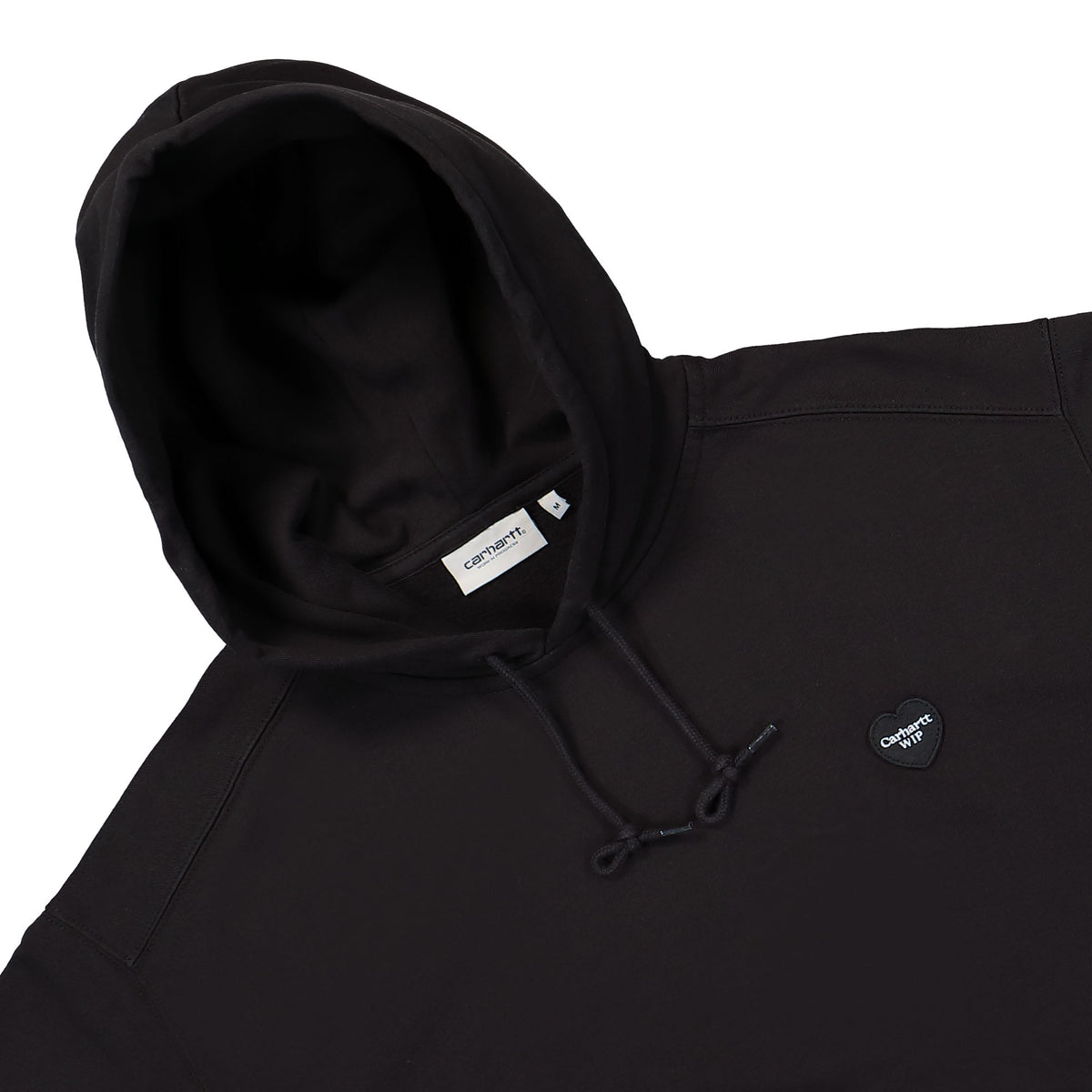 Carhartt WIP Hooded Heart Patch Sweat Black Hoodies Close-up | Overkill