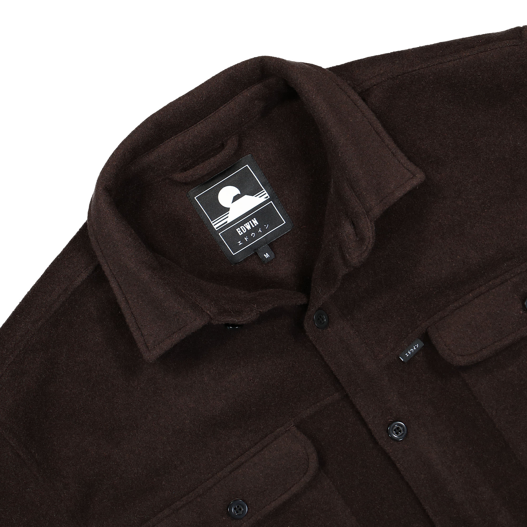 Edwin Jowen LS Overshirt Brown Shirts Close-up | Overkill