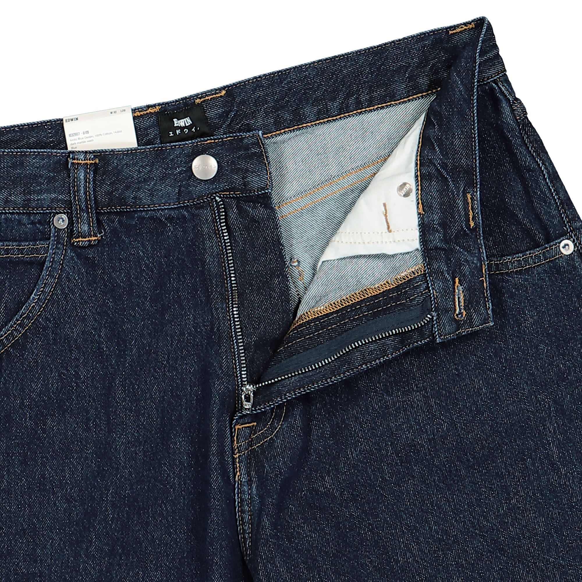 Edwin Tyrell Pant Blue Dark Marble Wash Jeans Detailfoto | Overkill