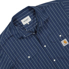 Carhartt WIP L/S Orlean Shirt Orlean Stripe Blue / White Shirts Close-up | Overkill