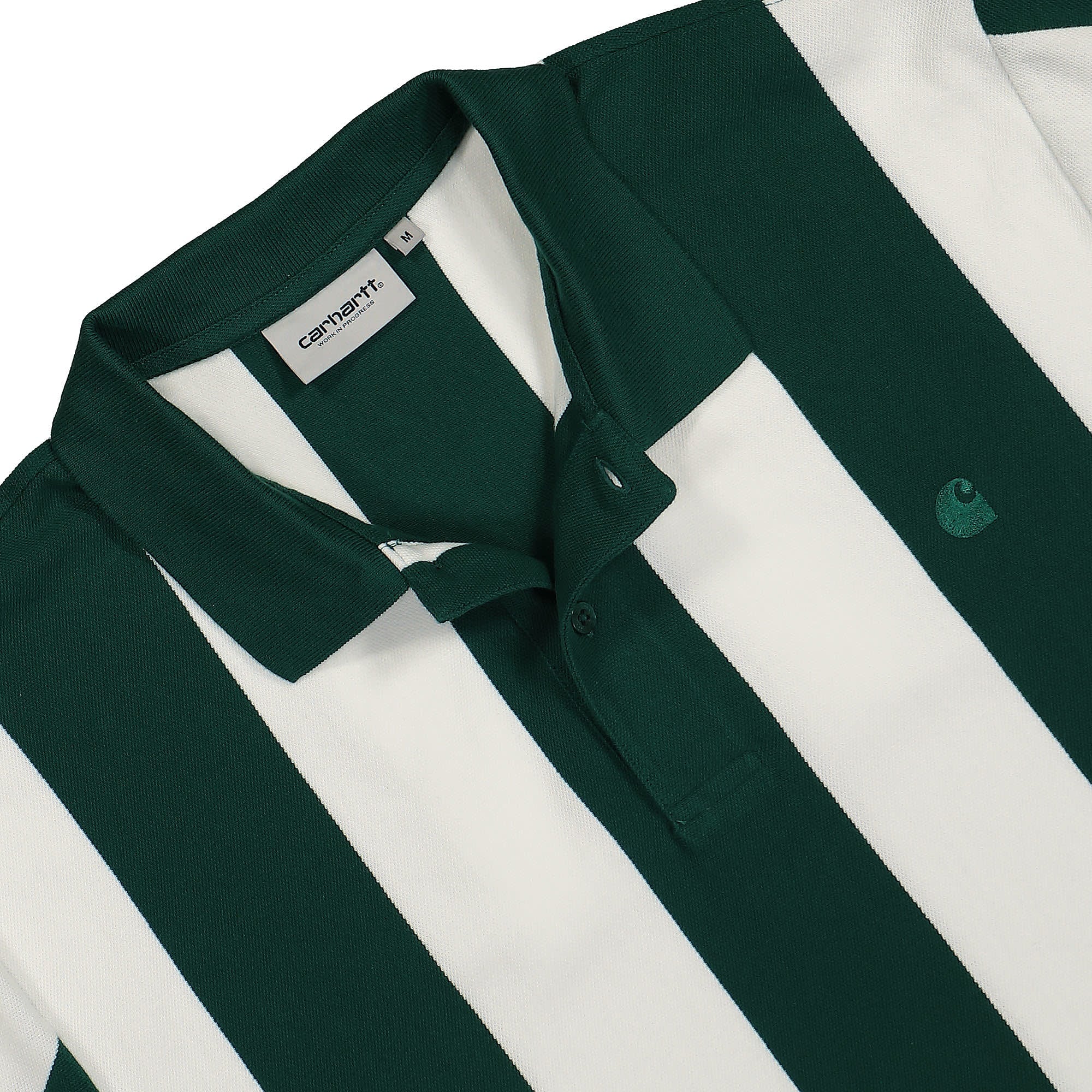 Carhartt WIP S/S Hinton Polo Hinton Stripe / Chervil Polo Shirts Material | Overkill