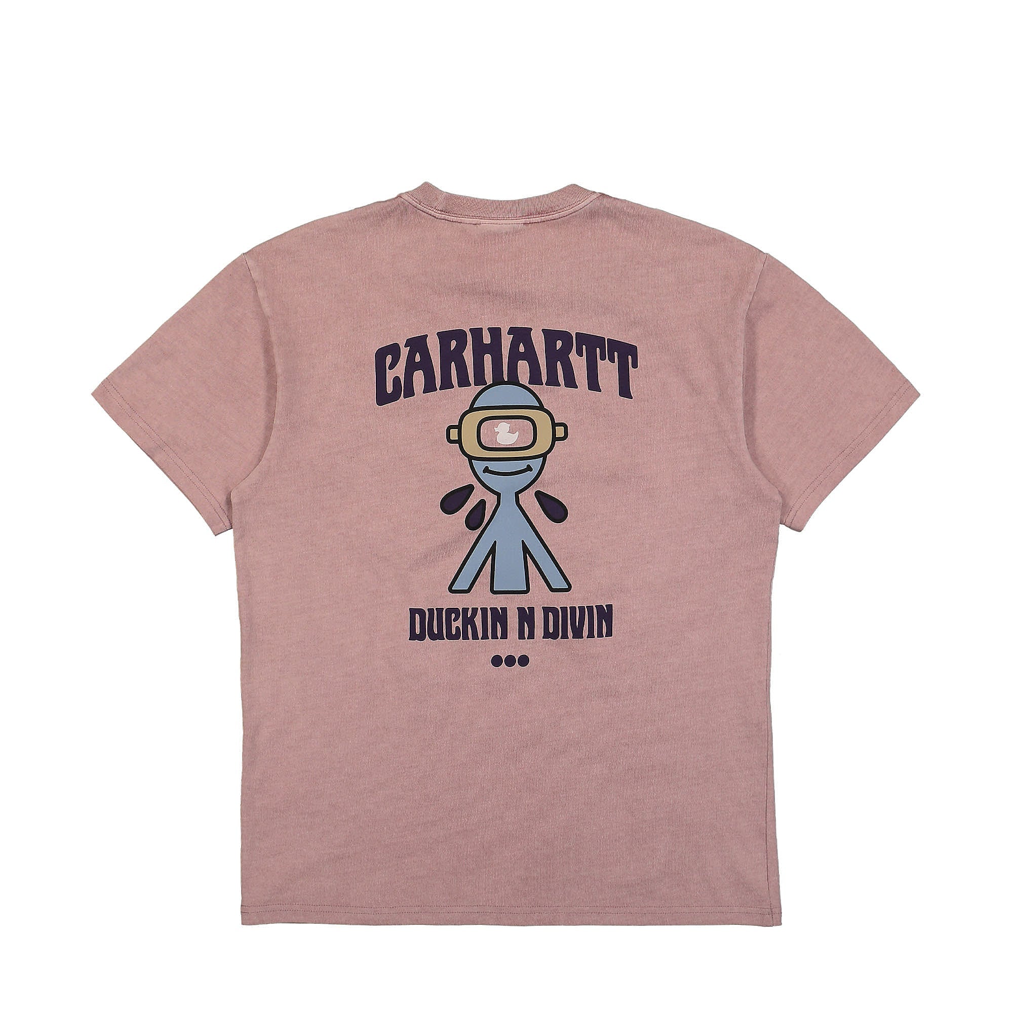 Carhartt WIP S/S Duckin' T-Shirt Glassy Pink Garment Dyed T-Shirts Close-up | Overkill