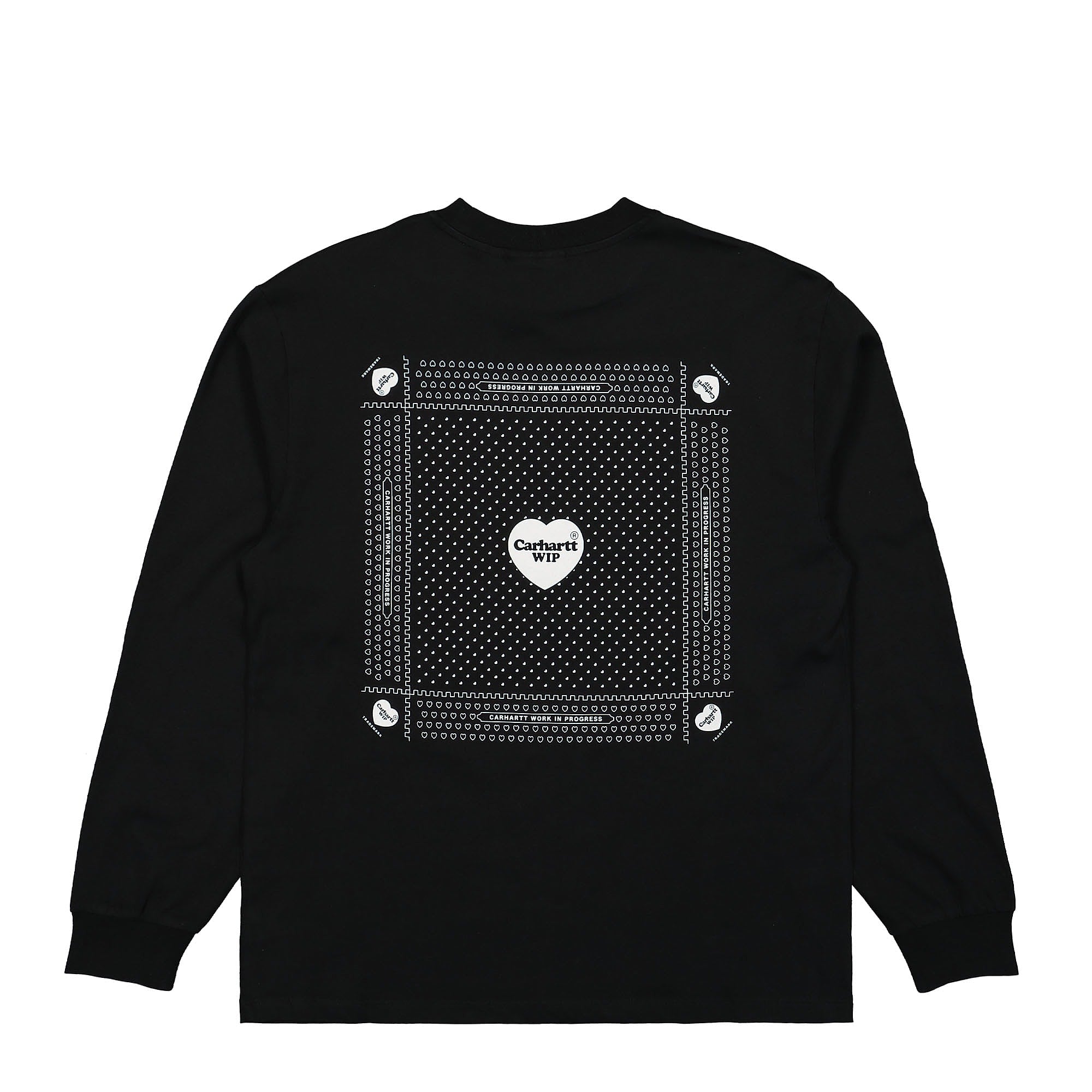 Carhartt WIP W L/S Heart Bandana T-Shirt Black Longsleeves Close-up | Overkill