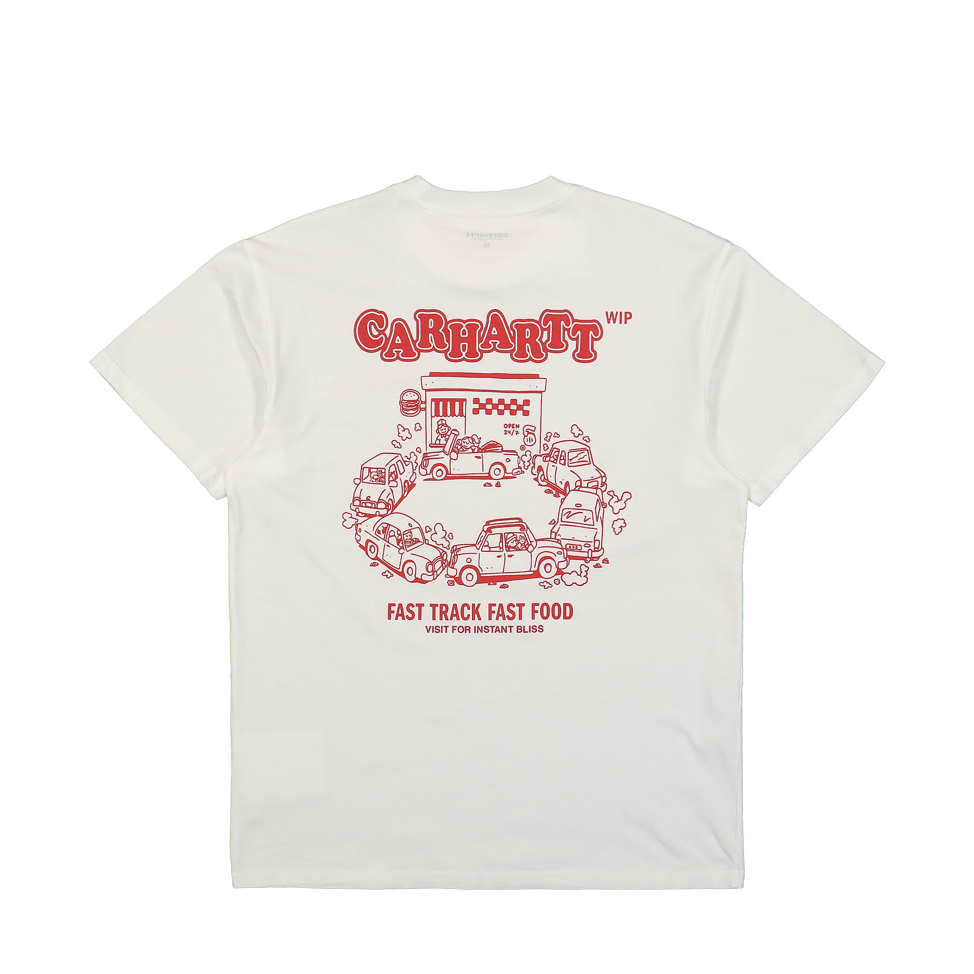 Carhartt WIP S/S Fast Food T-Shirt White / Red T-Shirts Close-up | Overkill