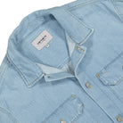 Carhartt WIP Harvey Shirt Jacket Olympia Blue Stone Bleached Jackets Close-up | Overkill