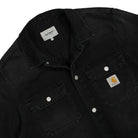 Carhartt WIP Harvey Shirt Jac Black Dark Used Wash Shirts Close-up | Overkill