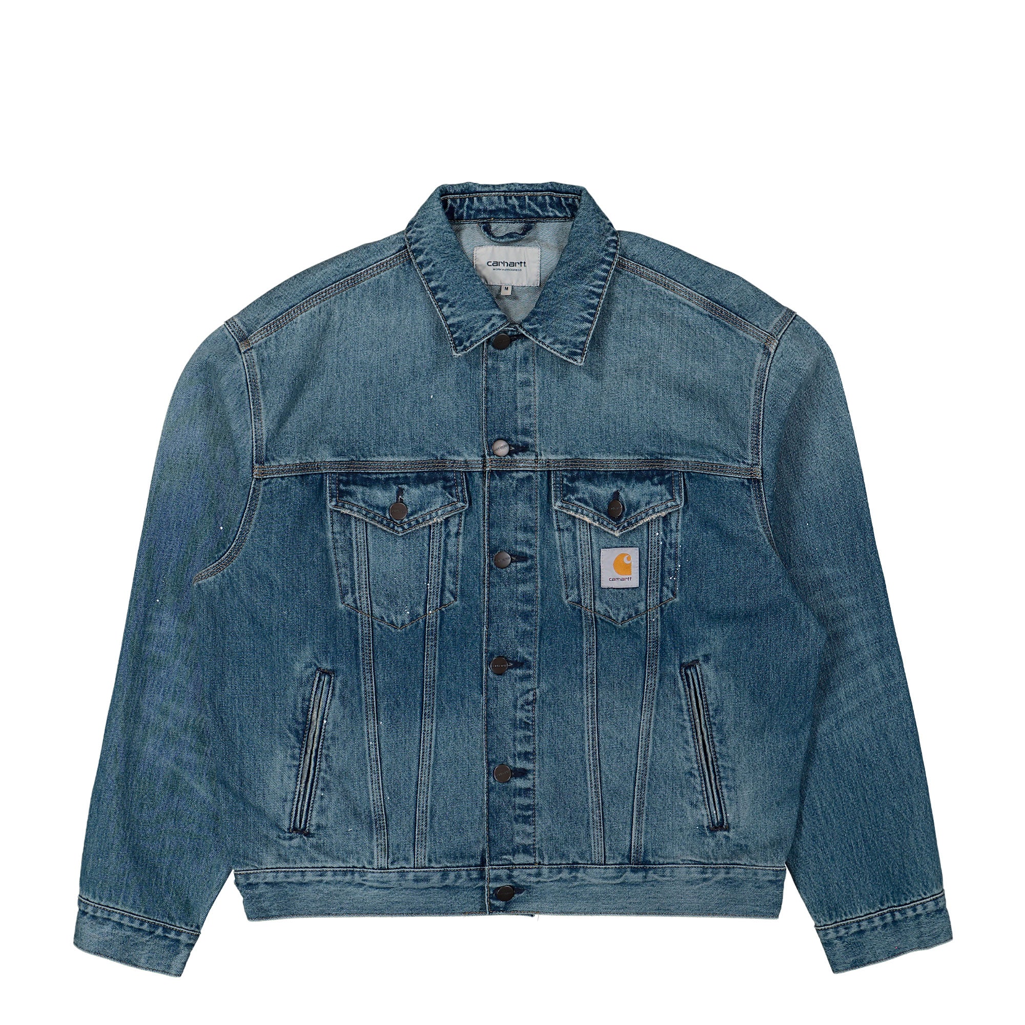 Carhartt WIP Helston Jacket Blue Destroy Wash / Splatter Jackets I033352.01.EJ.03 | Overkill
