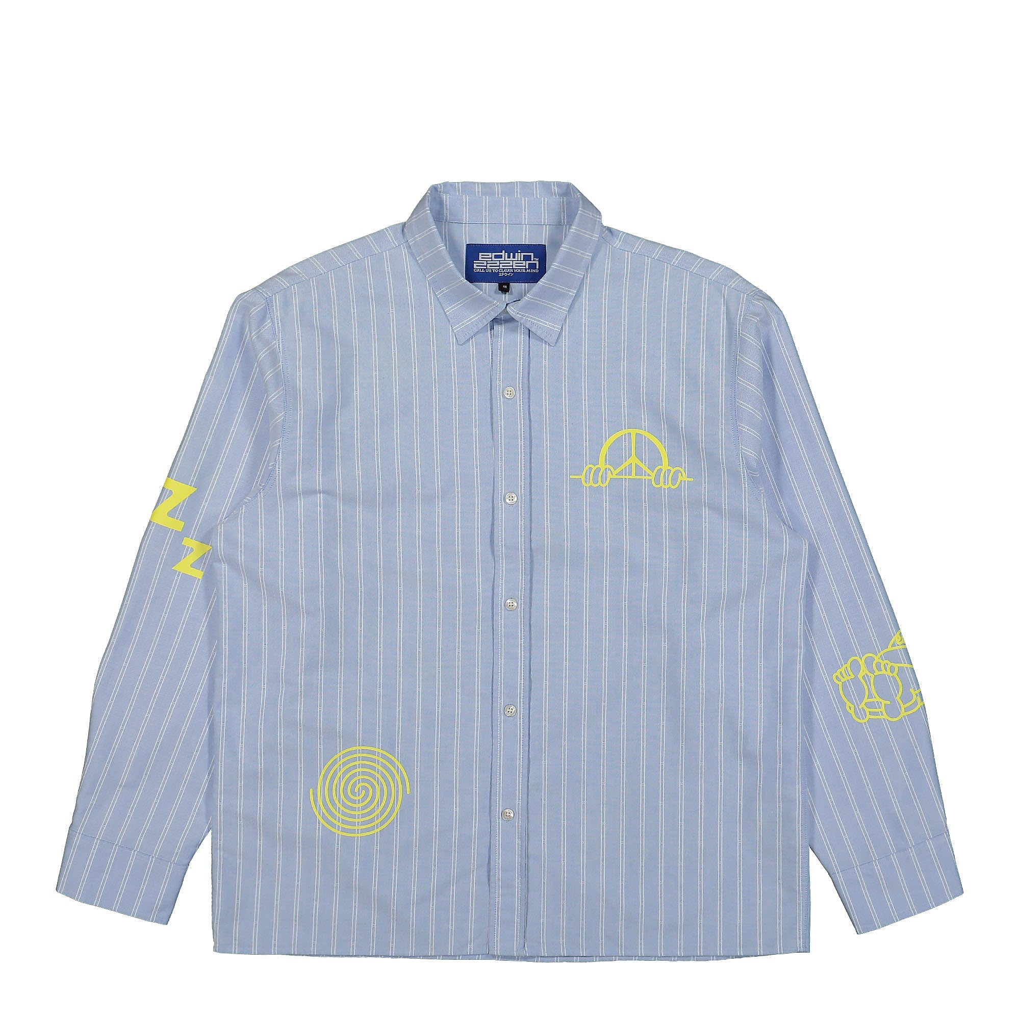 Edwin Sebastian LS Shirt Blue / White Shirts I033373.981.67.03 | Overkill