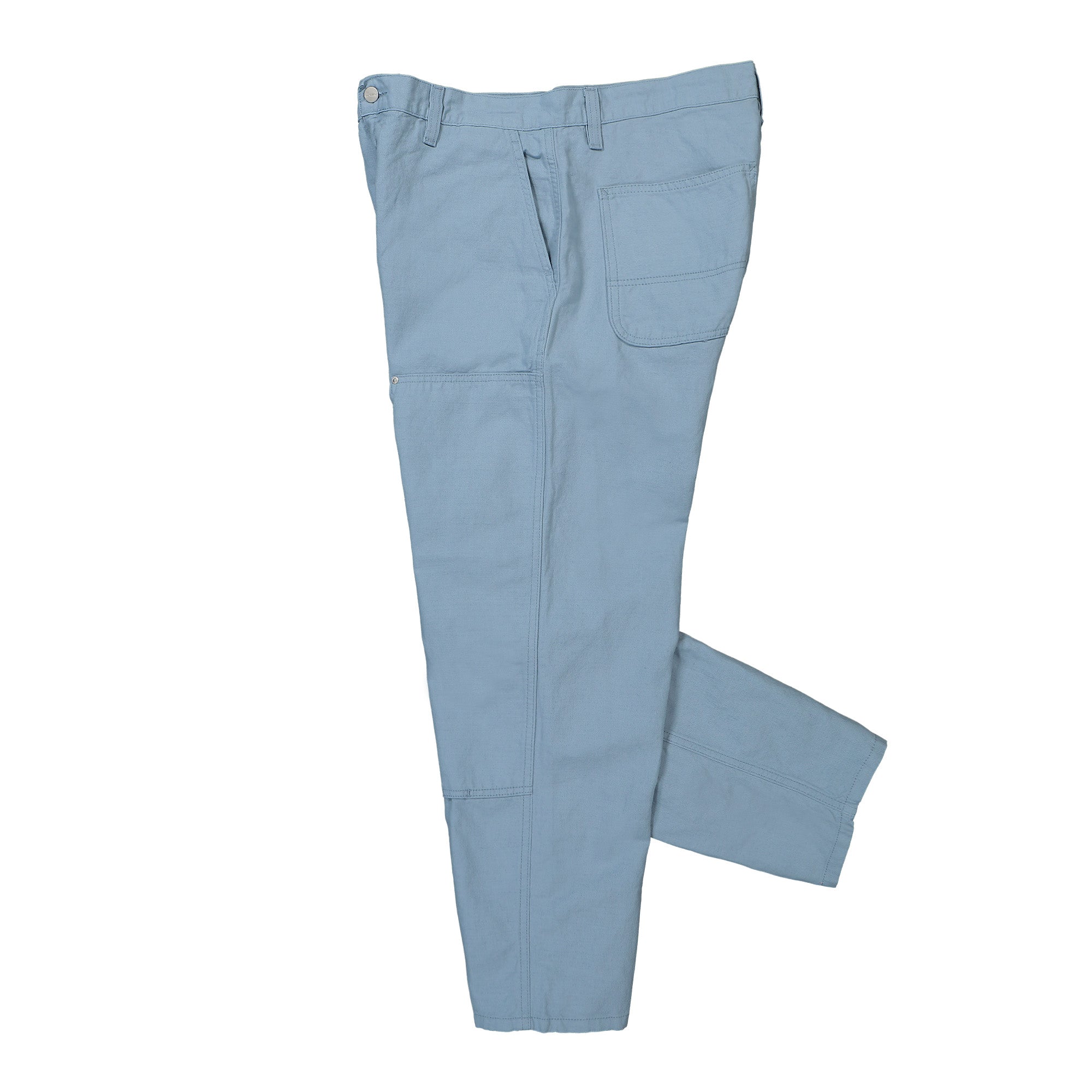 Carhartt WIP Walter Double Knee Pant Misty Sky Rinsed Casual Pants Close-up | Overkill