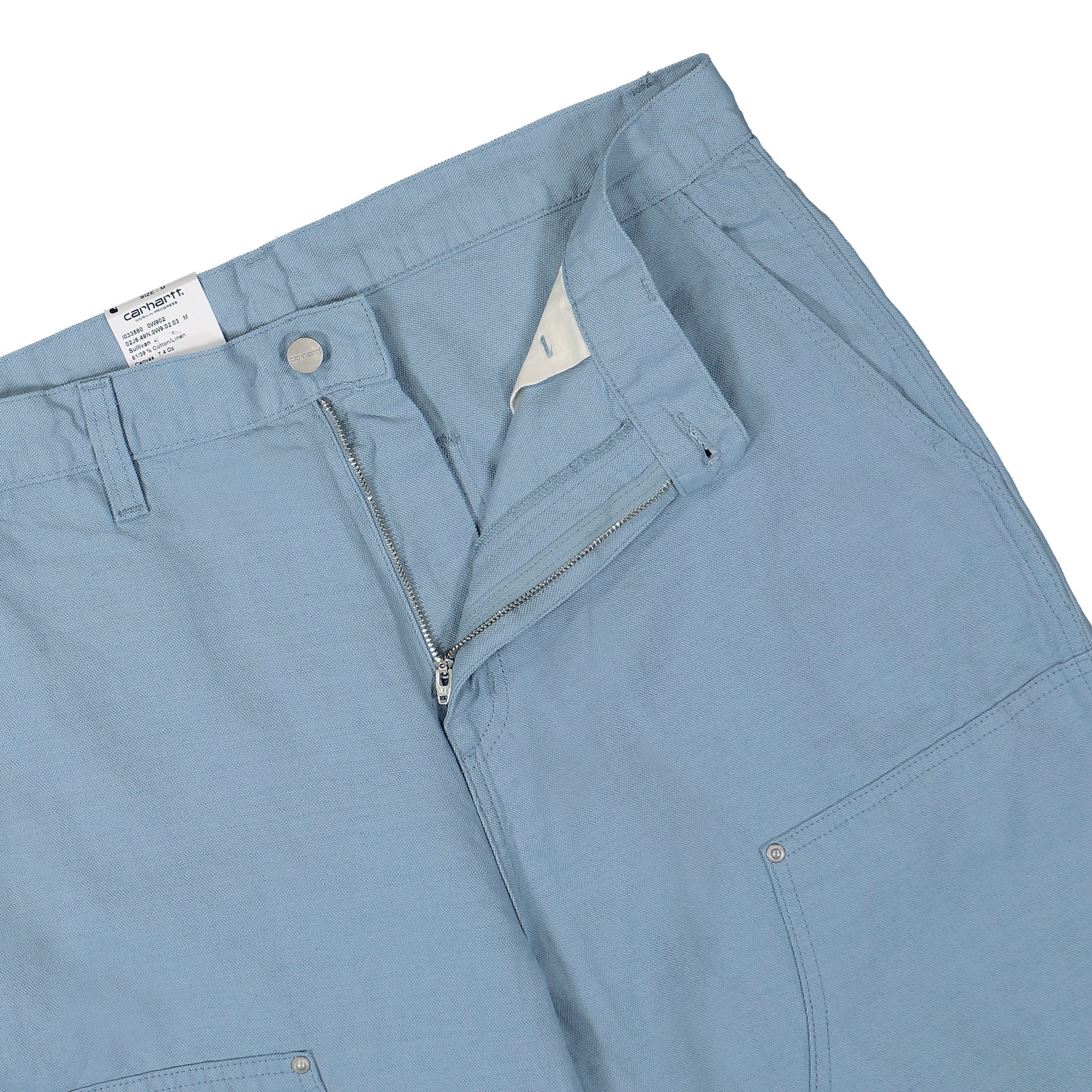 Carhartt WIP Walter Double Knee Pant Misty Sky Rinsed Casual Pants Detailfoto | Overkill