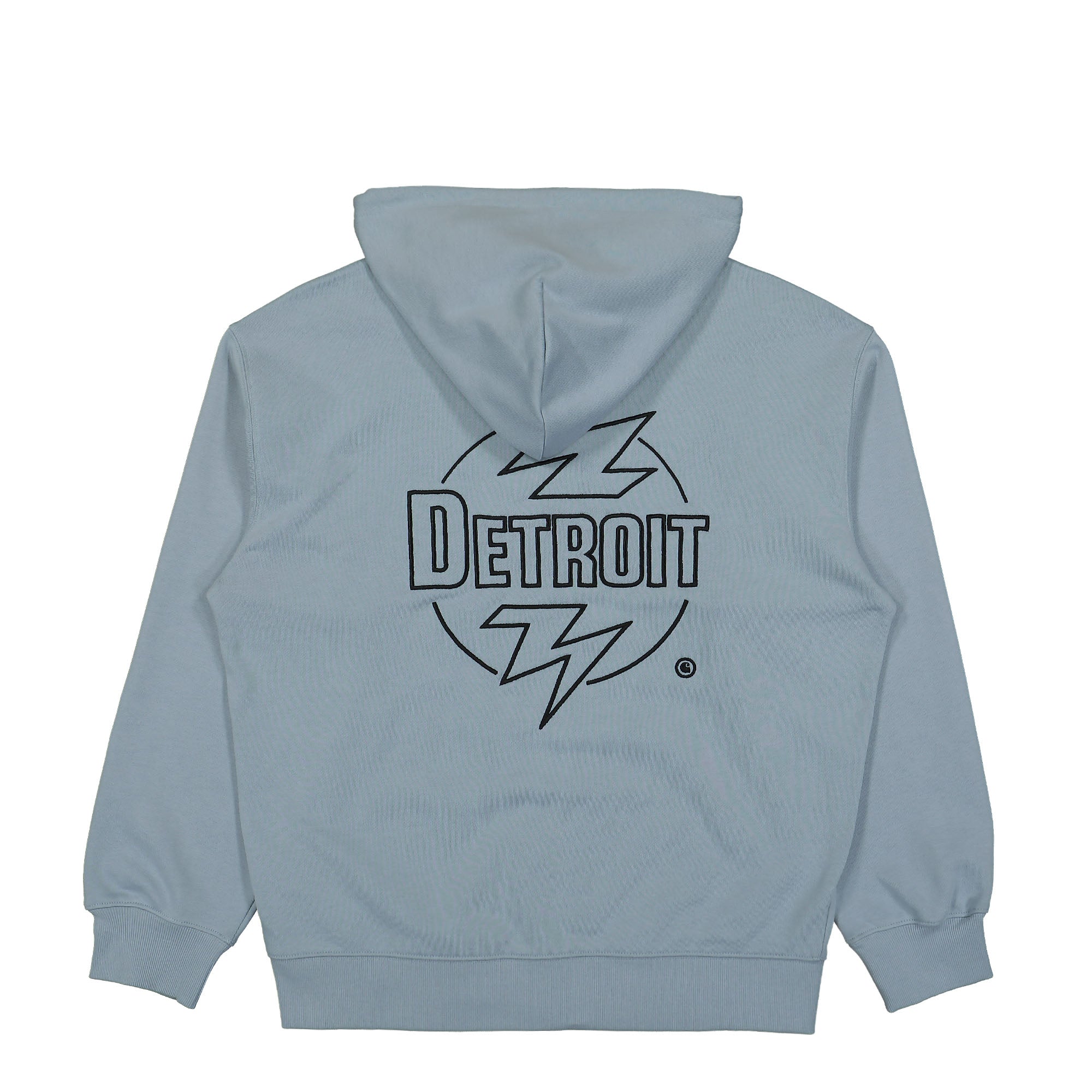 Carhartt WIP Hooded Ablaze Jacket Misty Sky / Black Hoodies Close-up | Overkill