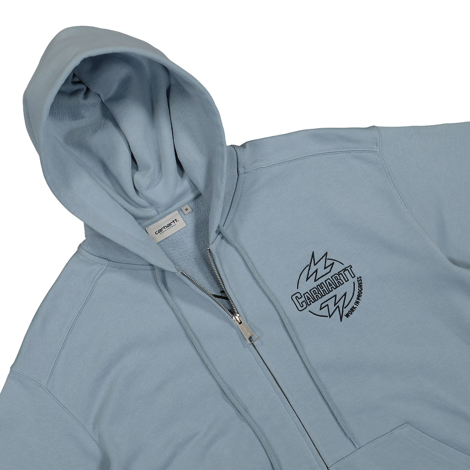 Carhartt WIP Hooded Ablaze Jacket Misty Sky / Black Hoodies Material | Overkill