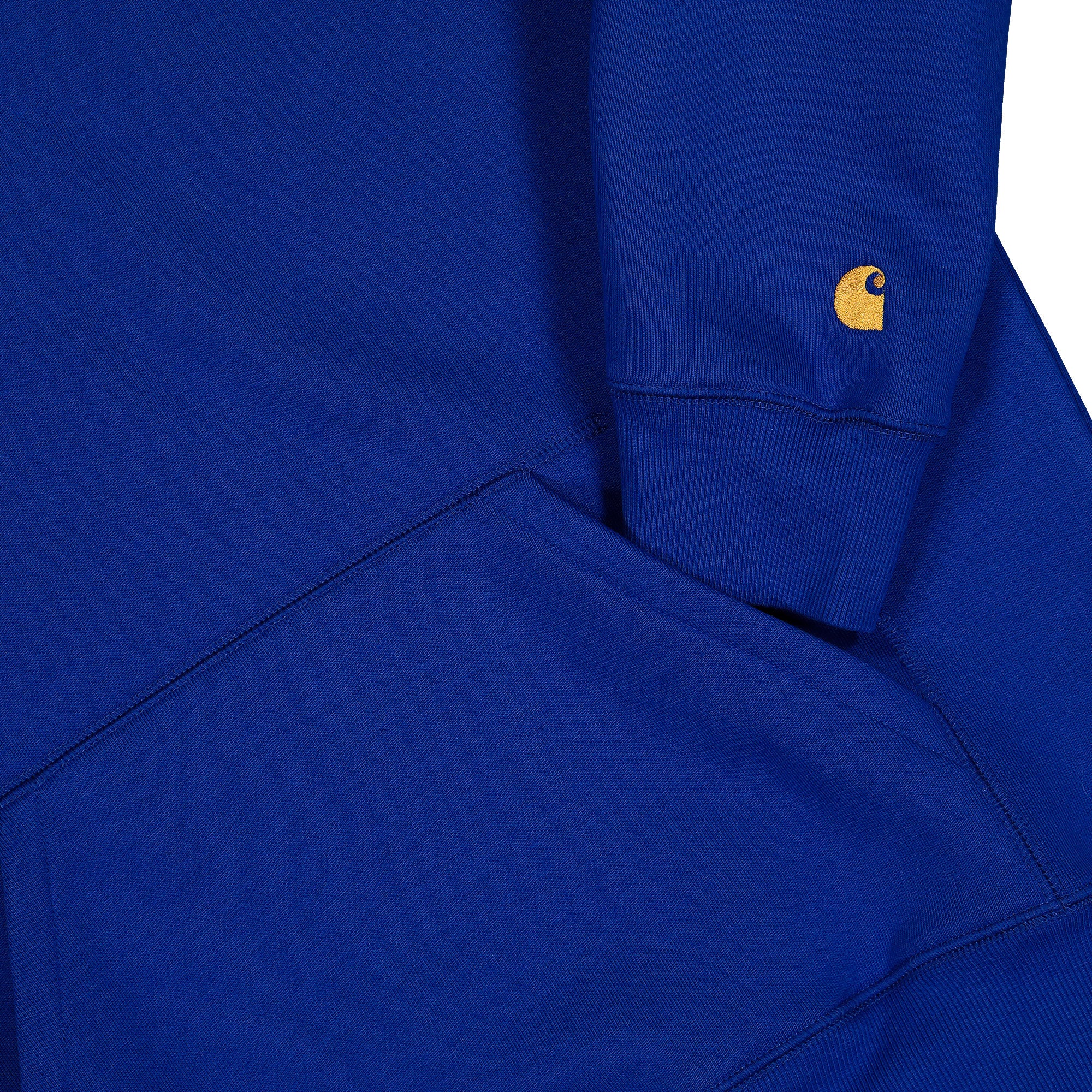 Carhartt WIP Hooded Chase Sweat Wolfsbane / Gold Hoodies I033661.30X.XX.03 Detail View 1 | Overkill
