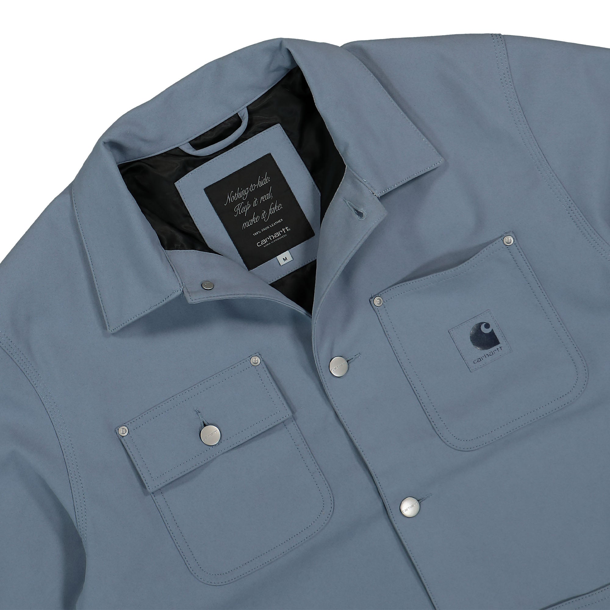 Carhartt WIP Suede Michigan Coat Dove Grey Jackets Close-up | Overkill