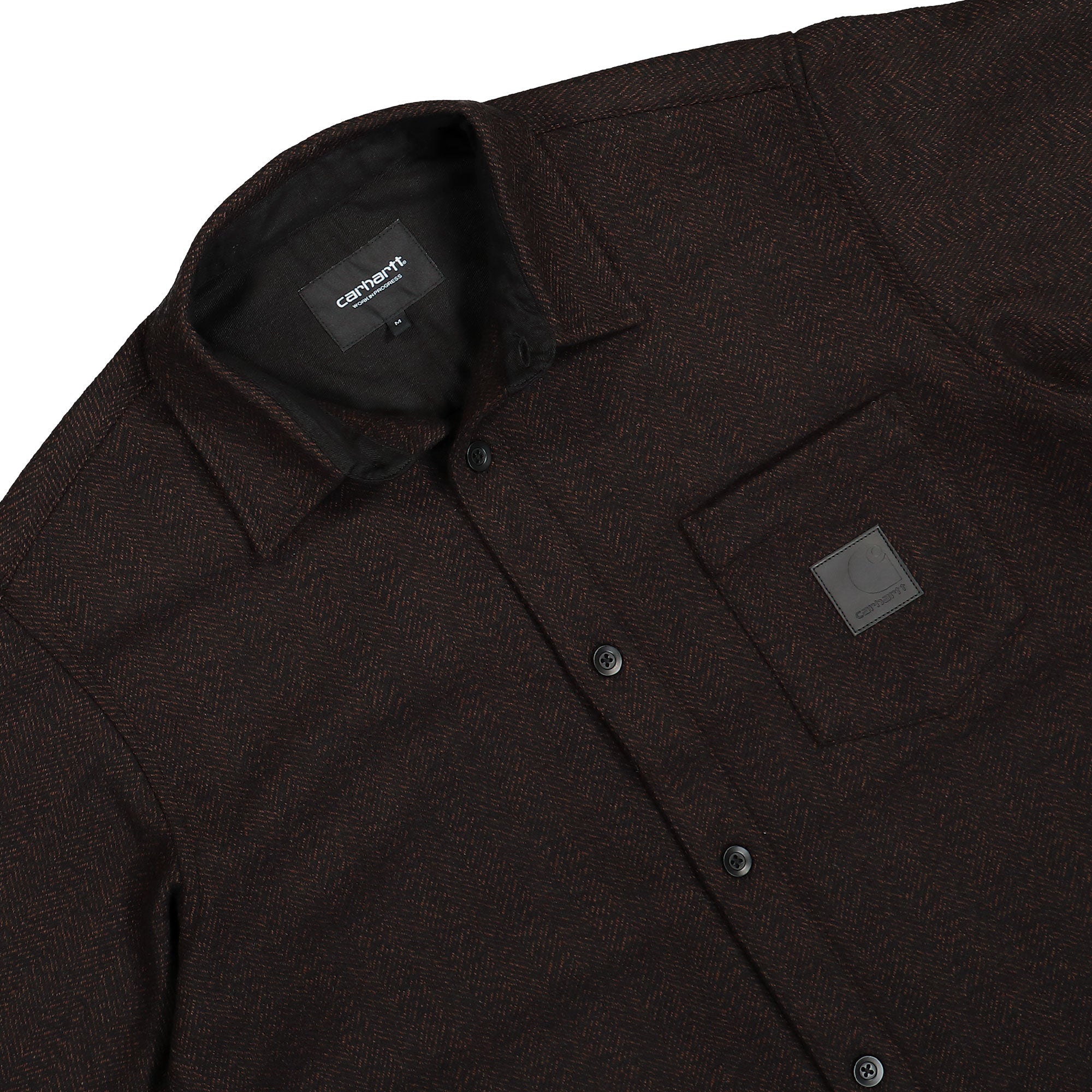 Carhartt WIP L/S Truman Shirt Chocolate / Black Shirts Close-up | Overkill