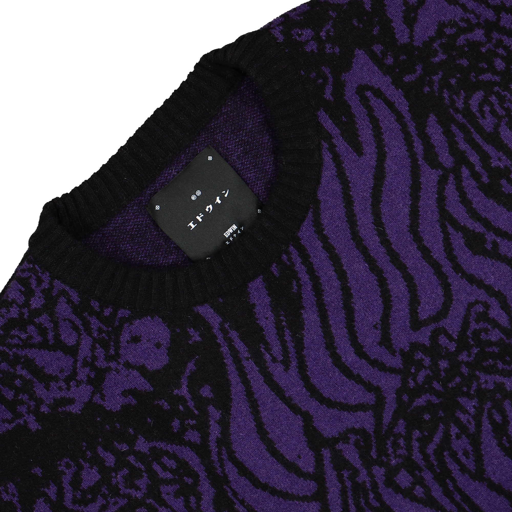 Edwin Allover Sweater Black Sweatshirts Close-up | Overkill