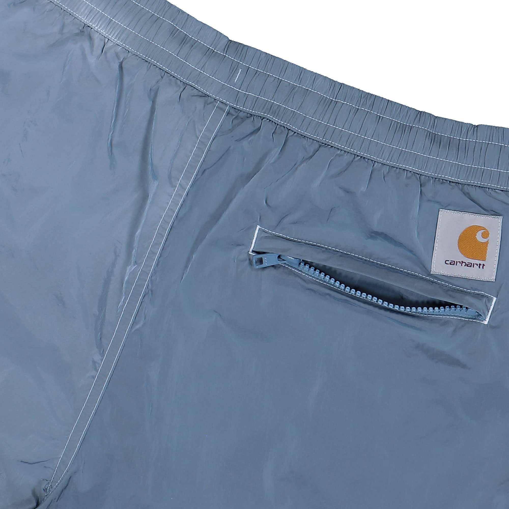 Carhartt WIP Canby Swim Trunks Clay Blue / White Swimwear I034570.2FD.XX.03 Detail View 2 | Overkill

