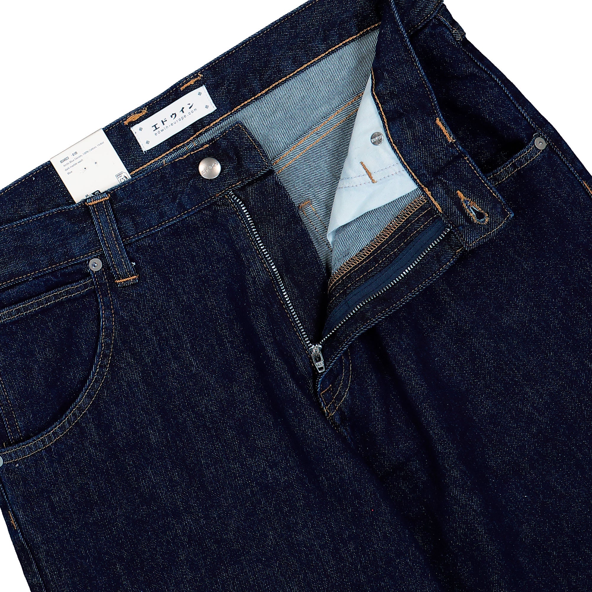 Edwin Tyrell Pant Blue Dark Marble Wash Jeans I034923.01.I9.32 Detail View 1 | Overkill
