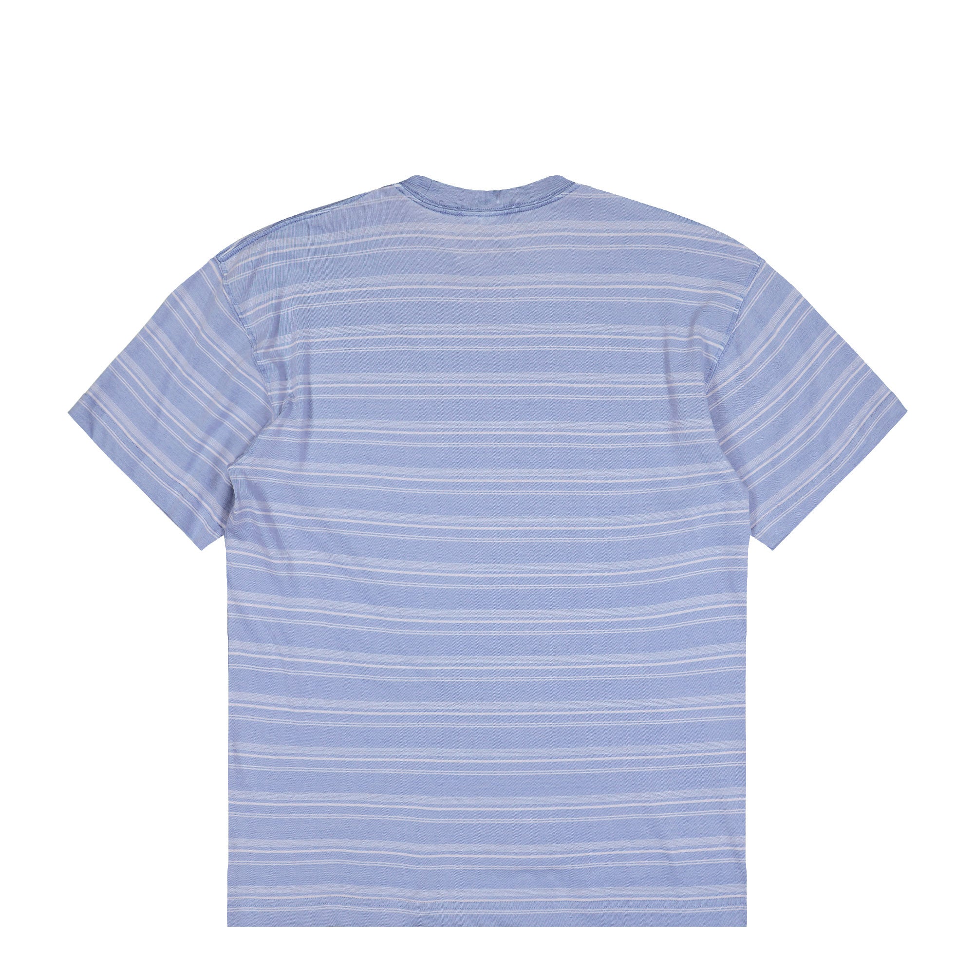 Carhartt WIP S/S Brodine T-Shirt Brodine Stripe / Sorrent / Indigo Overdyed T-Shirts I035168.30B.5X.03 Close-up | Overkill
