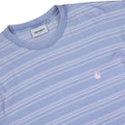 Carhartt WIP S/S Brodine T-Shirt Brodine Stripe / Sorrent / Indigo Overdyed T-Shirts I035168.30B.5X.03 Detailfoto | Overkill
