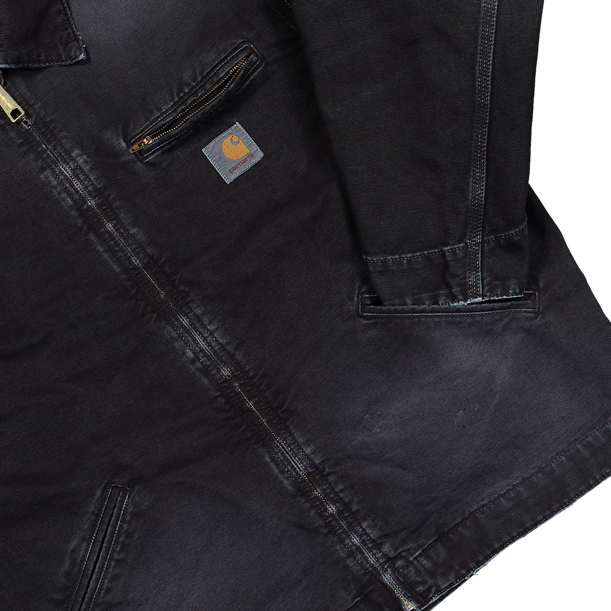 Carhartt WIP OG Detroit Jacket Black Destroy Wash jackets I035280.00E.17.03 Detail View 1 | Overkill
