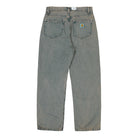 Carhartt WIP Landon Pant Blue / Leather / Garment Dyed Jeans I035820.3FUGD.00 Close-up | Overkill
