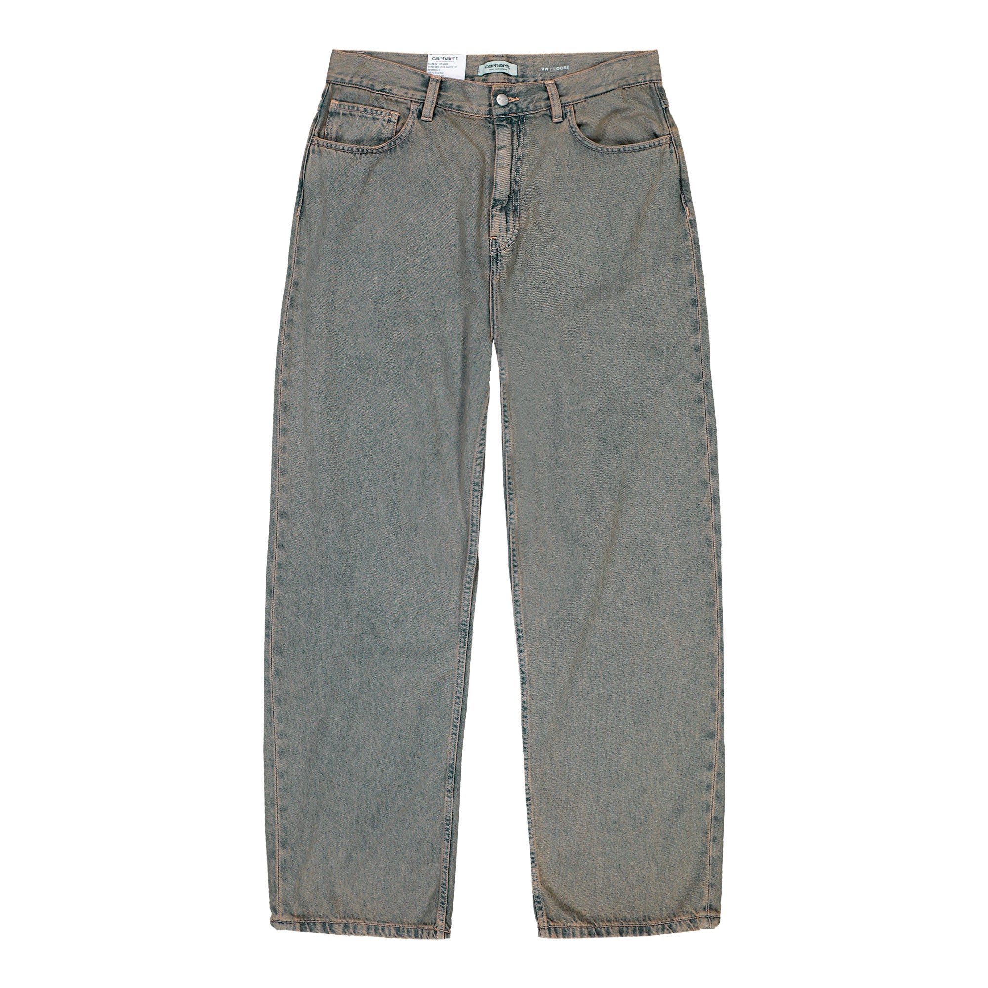 Carhartt WIP W Brandon Pant Blue / Leather / Garment Dyed Jeans I035822.3FU.GD.03 | Overkill
