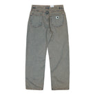 Carhartt WIP W Brandon Pant Blue / Leather / Garment Dyed Jeans I035822.3FU.GD.03 Close-up | Overkill

