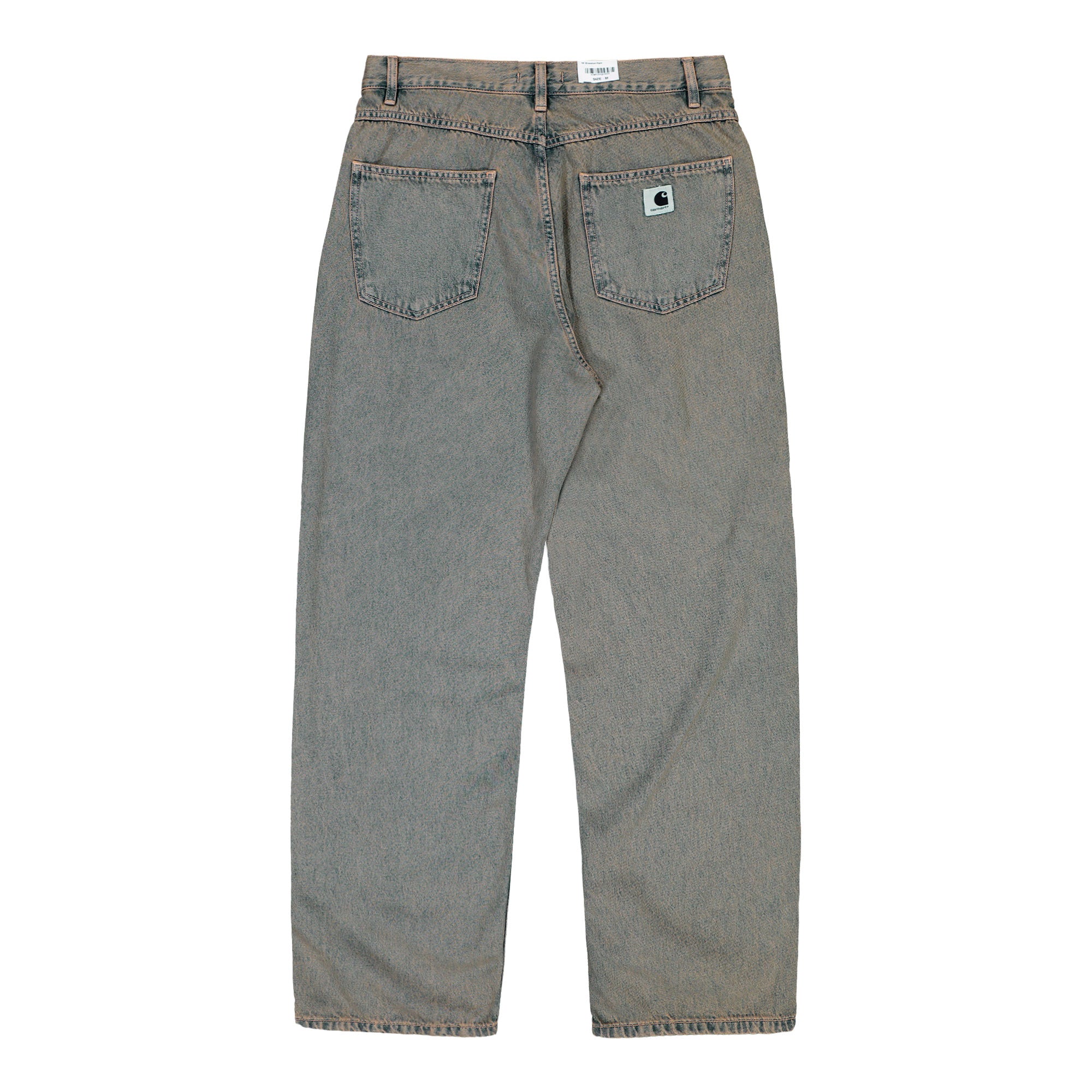 Carhartt WIP W Brandon Pant Blue / Leather / Garment Dyed Jeans I035822.3FU.GD.03 Close-up | Overkill
