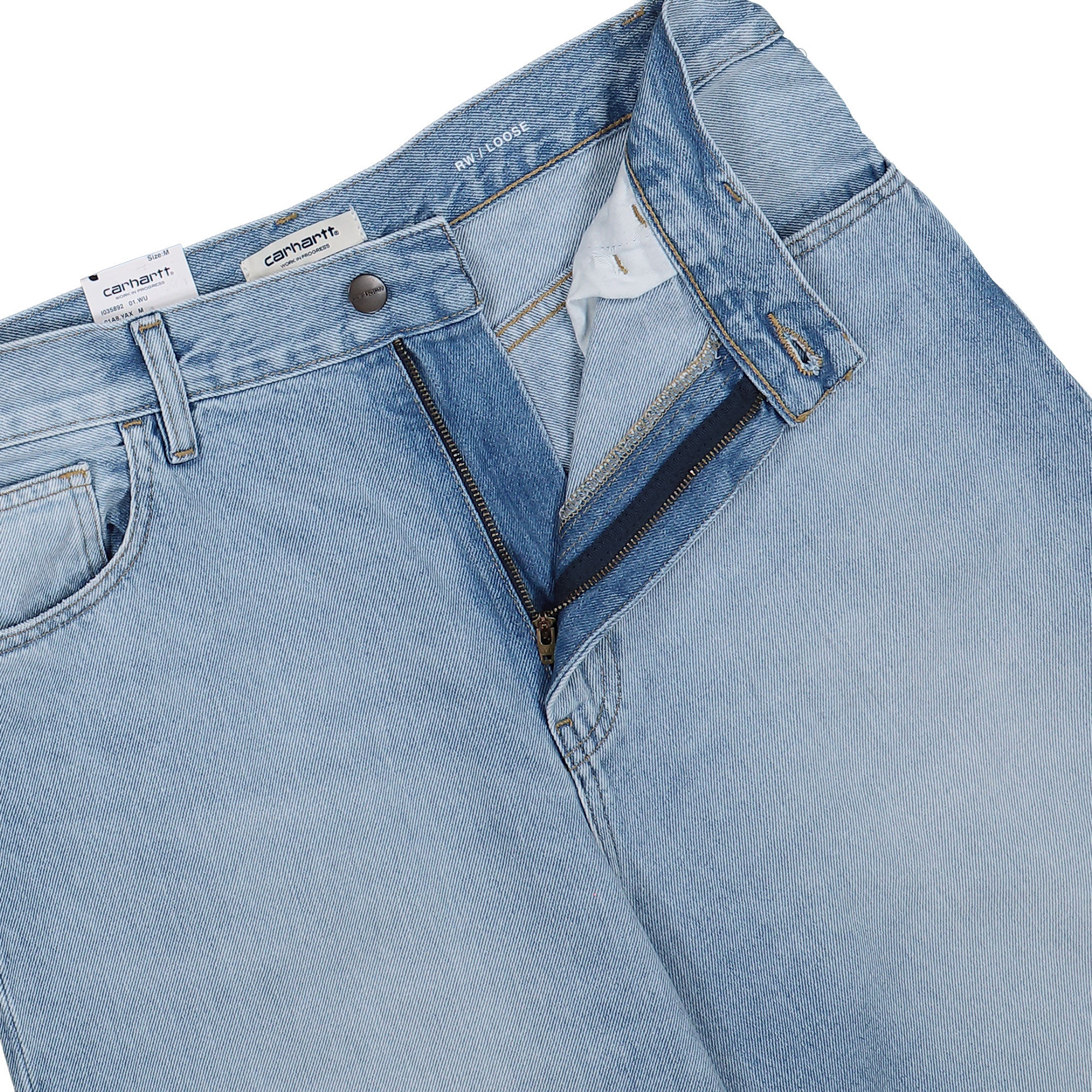 Carhartt WIP W Brandon Pant Blue Jeans I035892.01.WU.03 Detail View 1 | Overkill
