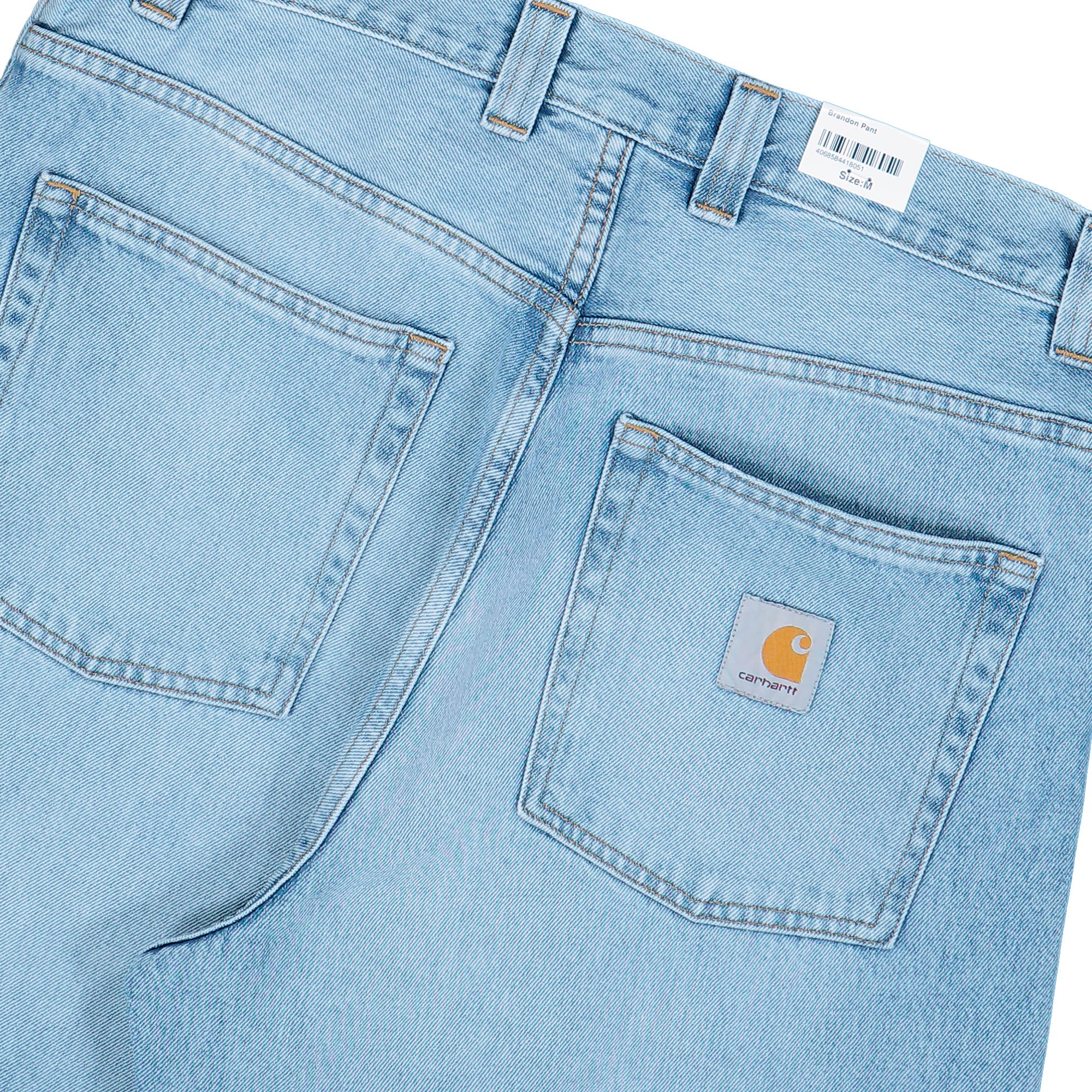 Carhartt WIP Brandon Pant Blue Heavy Worn Bleached Jeans I035893.01.WU.03 Detail View 2 | Overkill
