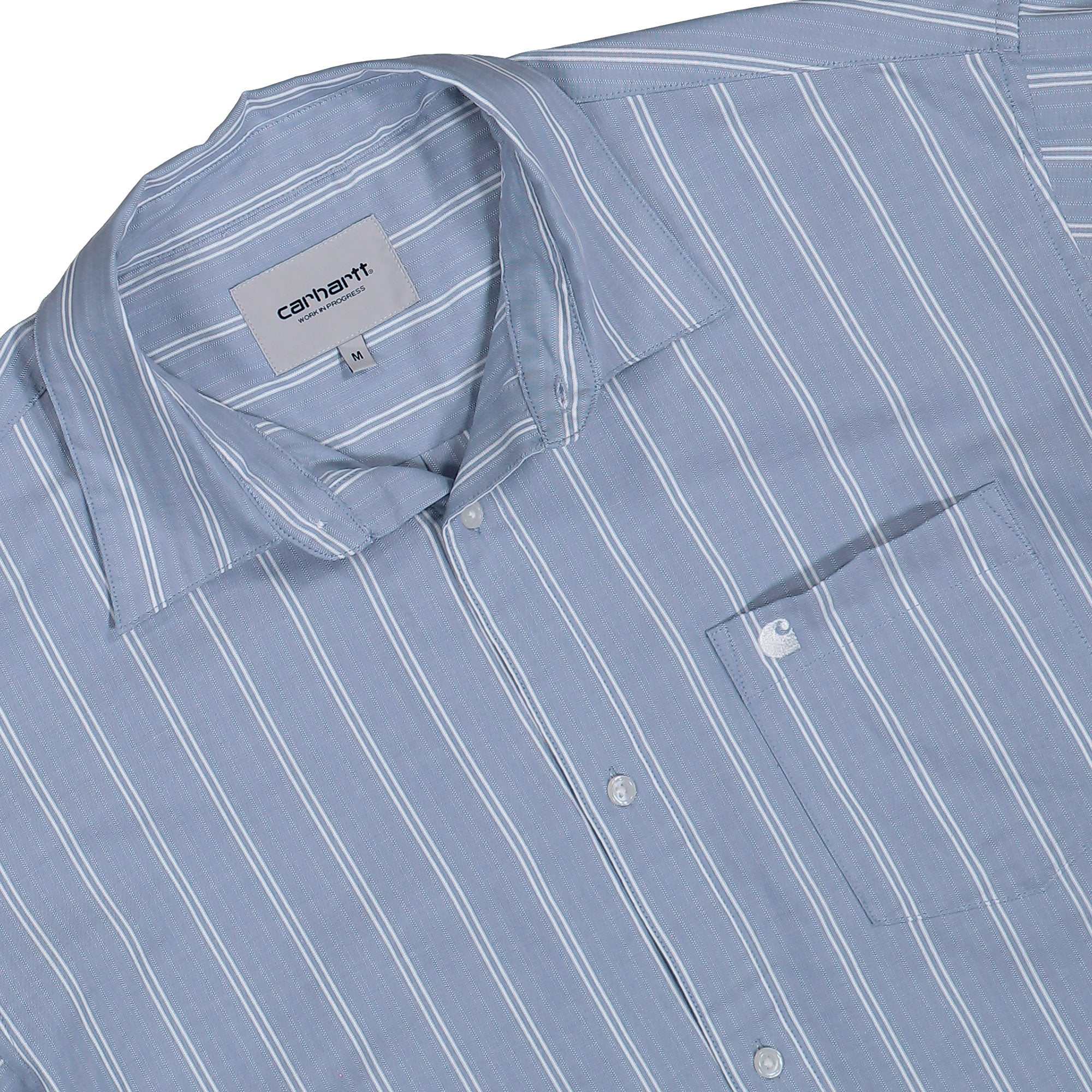 Carhartt WIP L/S Beale Shirt Beale Stripe, Gentle Blue / White Shirts I036201.3OD.XX.03 Detailfoto | Overkill
