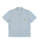 Carhartt WIP S/S Leavel Shirt Leavel Stripe, Blue River, Wax Shirt I036203.3K5.XX.03 | Overkill
