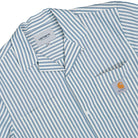 Carhartt WIP S/S Leavel Shirt Leavel Stripe, Blue River, Wax Shirt I036203.3K5.XX.03 Detailfoto | Overkill
