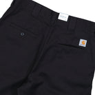Carhartt WIP Craft Short Black Rinsed Short I036500.89.02.00 Detail View 2 | Overkill
