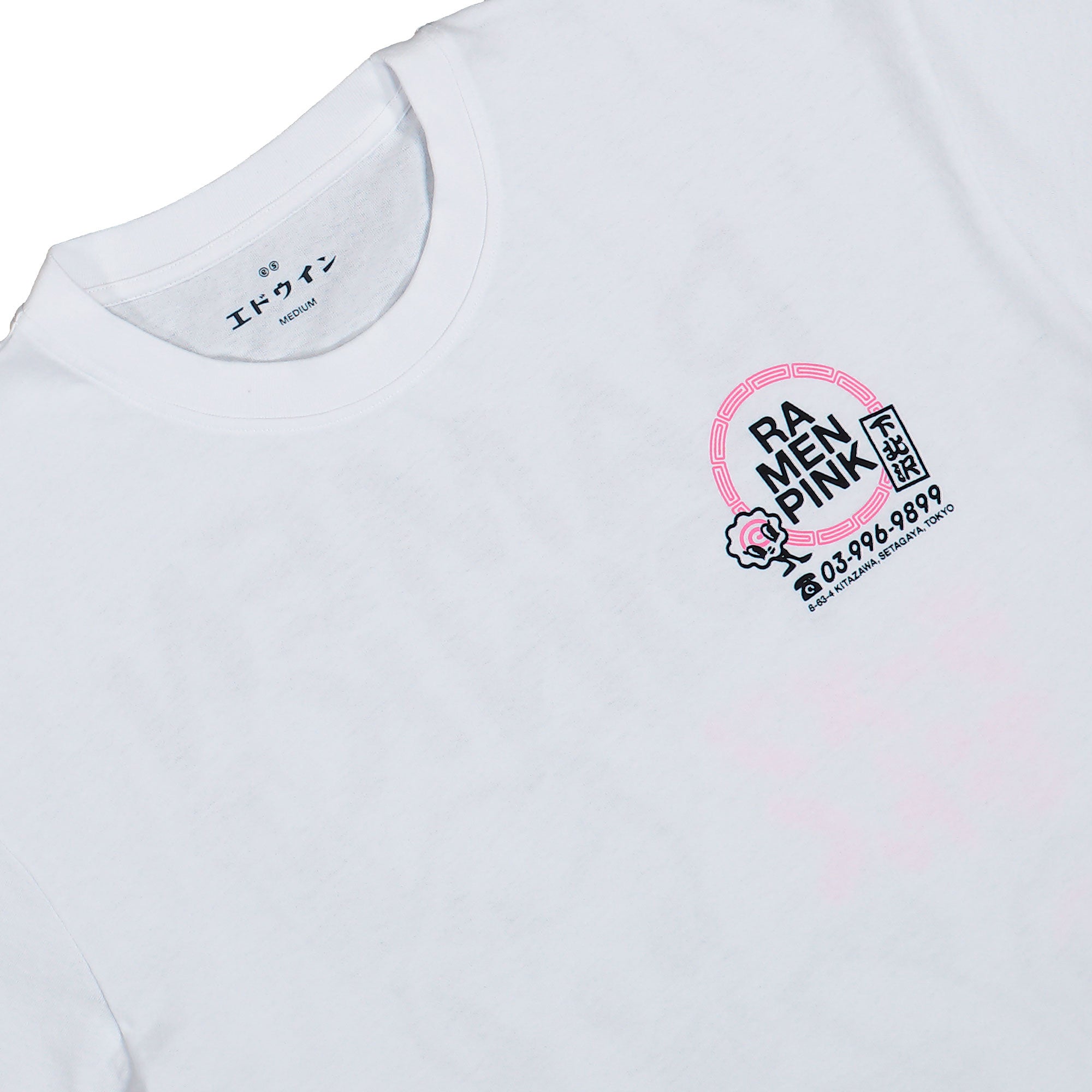 Edwin Ramen Pink T-Shirt White T-Shirts I036627.02.67.03 Detailfoto | Overkill
