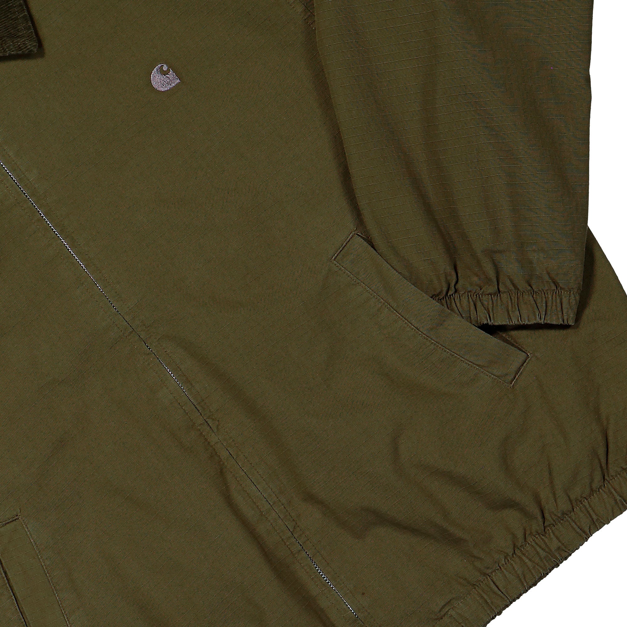 Carhartt WIP Madison Ripstop Jacket Dark Beech / Black Garment Dyed Jackets I036804.3TU.GD.03 Detail View 1 | Overkill
