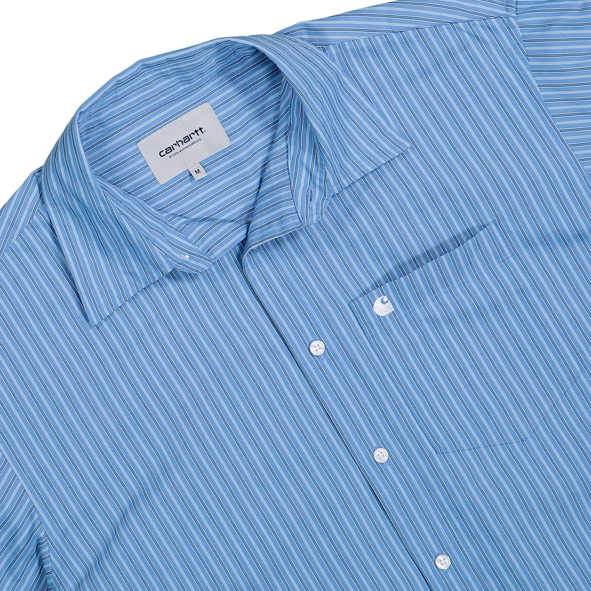 Carhartt WIP L/S Keene Shirt Keene Stripe / Curacao Shirts I036805.3T5.XX.03 Detailfoto | Overkill
