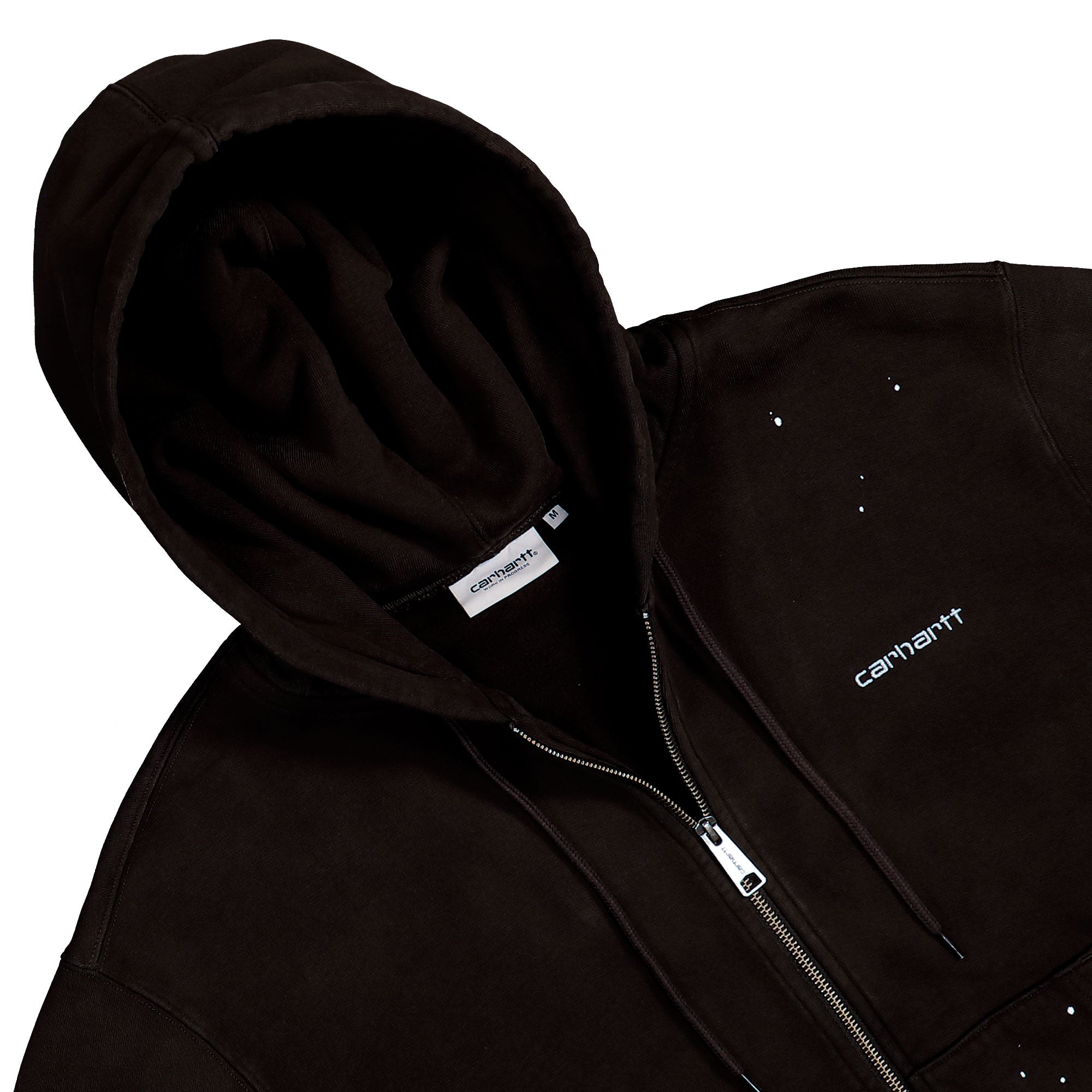 Carhartt WIP Hooded Painter Jacket Tobacco Destroy Wash / Splatter Hoodie I036913.47.EJ.03 Detailfoto | Overkill
