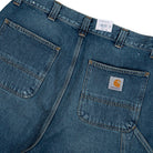 Carhartt WIP OG Single Knee Short Blue Destroy Wash / Splatter Short I037020.01.EJ.03 Detail View 2 | Overkill
