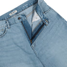 Carhartt WIP W Brandon Short Blue Heavy Worn Bleached Short I037021.01.WU.03 Detail View 1 | Overkill
